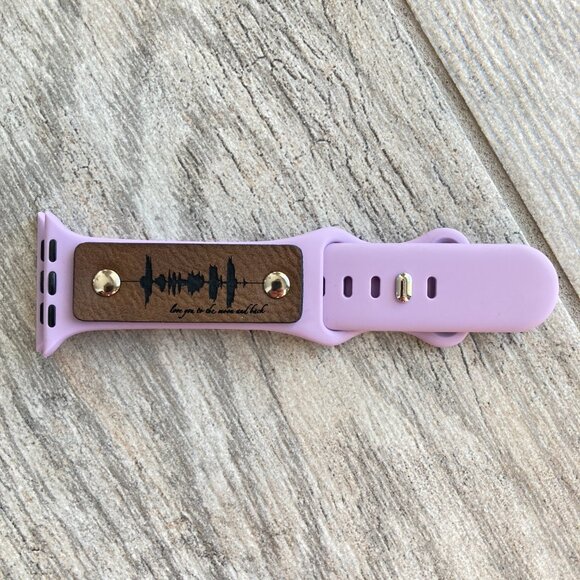 Love You To The Moon And Back Soundwave Band For Apple 38-42mm - Light Purple - Picture 1 of 3